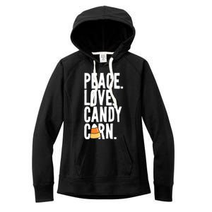 Peace Love Candy Corn Funny Halloween Cute Gift Women's Fleece Hoodie