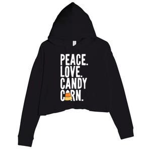 Peace Love Candy Corn Funny Halloween Cute Gift Crop Fleece Hoodie