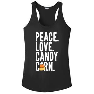 Peace Love Candy Corn Funny Halloween Cute Gift Ladies PosiCharge Competitor Racerback Tank