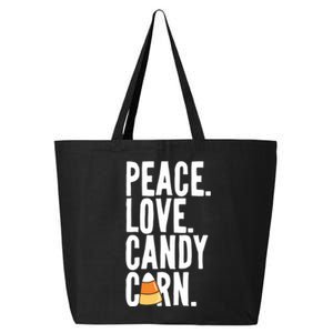 Peace Love Candy Corn Funny Halloween Cute Gift 25L Jumbo Tote