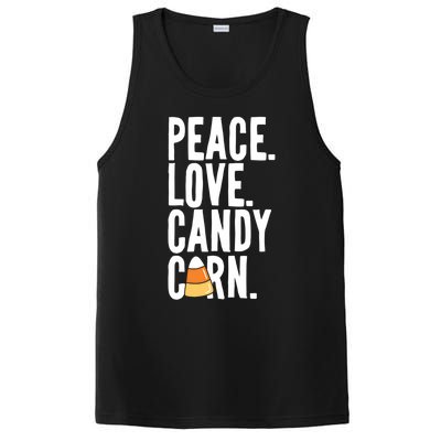 Peace Love Candy Corn Funny Halloween Cute Gift PosiCharge Competitor Tank