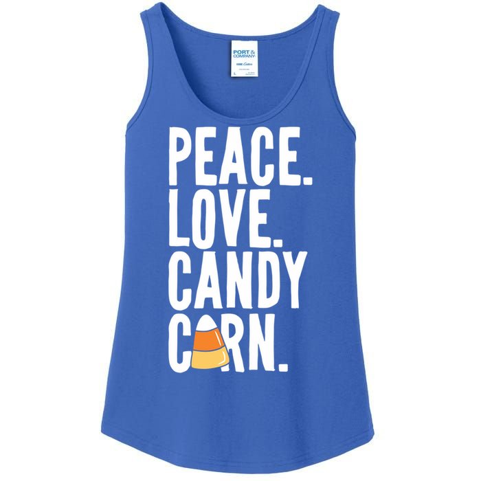 Peace Love Candy Corn Funny Halloween Cute Gift Ladies Essential Tank