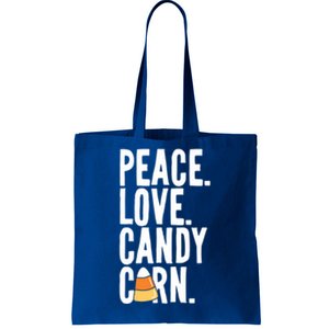 Peace Love Candy Corn Funny Halloween Cute Gift Tote Bag