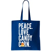 Peace Love Candy Corn Funny Halloween Cute Gift Tote Bag