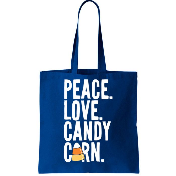 Peace Love Candy Corn Funny Halloween Cute Gift Tote Bag