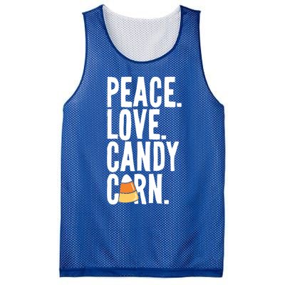 Peace Love Candy Corn Funny Halloween Cute Gift Mesh Reversible Basketball Jersey Tank