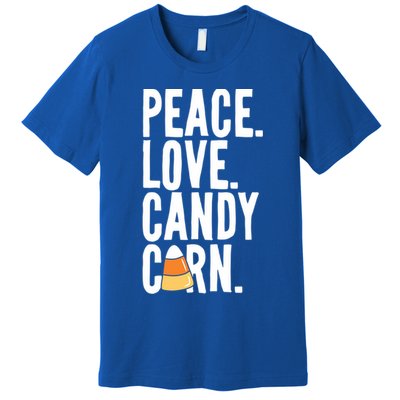 Peace Love Candy Corn Funny Halloween Cute Gift Premium T-Shirt