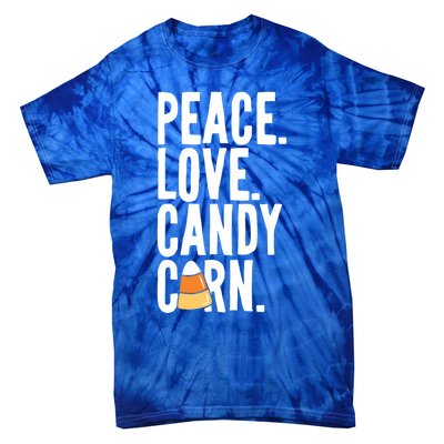 Peace Love Candy Corn Funny Halloween Cute Gift Tie-Dye T-Shirt