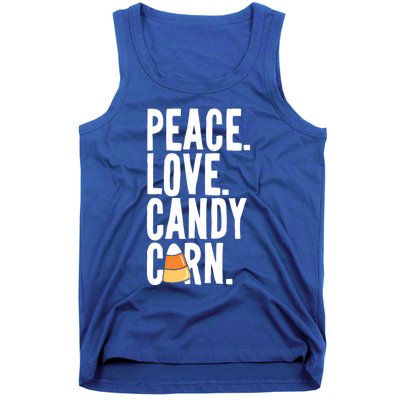 Peace Love Candy Corn Funny Halloween Cute Gift Tank Top