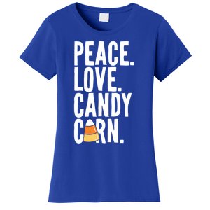 Peace Love Candy Corn Funny Halloween Cute Gift Women's T-Shirt