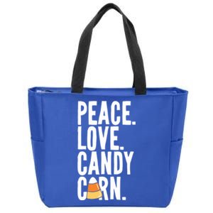 Peace Love Candy Corn Funny Halloween Cute Gift Zip Tote Bag