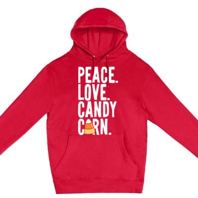 Peace Love Candy Corn Funny Halloween Cute Gift Premium Pullover Hoodie