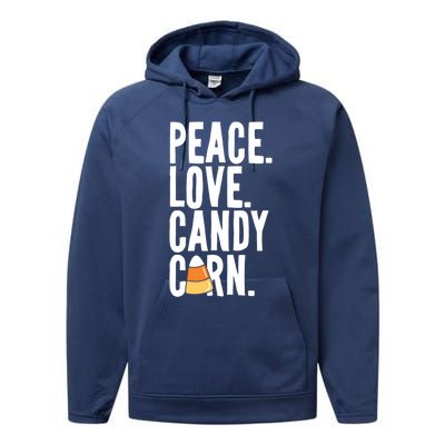 Peace Love Candy Corn Funny Halloween Cute Gift Performance Fleece Hoodie