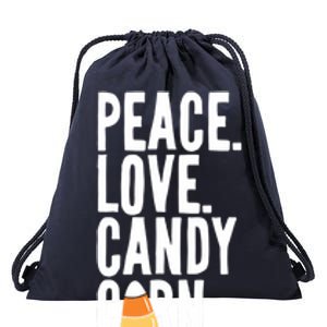 Peace Love Candy Corn Funny Halloween Cute Gift Drawstring Bag