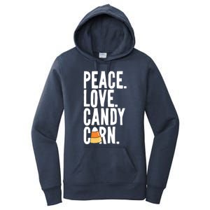 Peace Love Candy Corn Funny Halloween Cute Gift Women's Pullover Hoodie