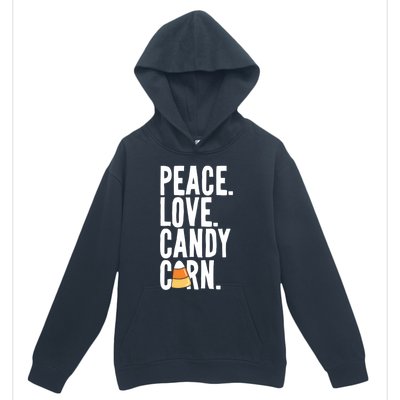 Peace Love Candy Corn Funny Halloween Cute Gift Urban Pullover Hoodie