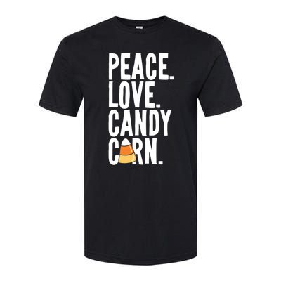 Peace Love Candy Corn Funny Halloween Cute Gift Softstyle CVC T-Shirt