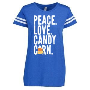 Peace Love Candy Corn Funny Halloween Cute Gift Enza Ladies Jersey Football T-Shirt