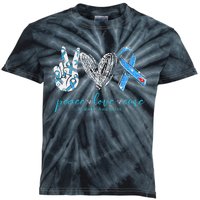 Peace Love Cure Diabetes Awareness Kids Tie-Dye T-Shirt