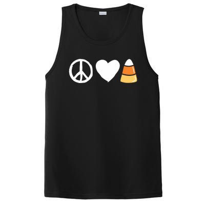 Peace Love Candy Corn Funny Halloween Gift PosiCharge Competitor Tank