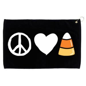 Peace Love Candy Corn Funny Halloween Gift Grommeted Golf Towel