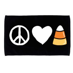 Peace Love Candy Corn Funny Halloween Gift Microfiber Hand Towel