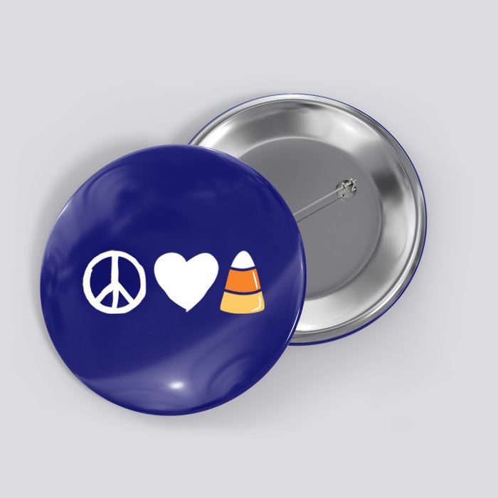 Peace Love Candy Corn Funny Halloween Gift Button