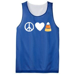 Peace Love Candy Corn Funny Halloween Gift Mesh Reversible Basketball Jersey Tank