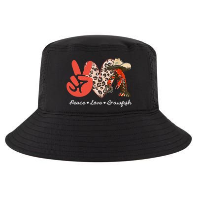 Peace Love Crawfish Leopard Crawfish Boil Cajun Lobster Cool Comfort Performance Bucket Hat