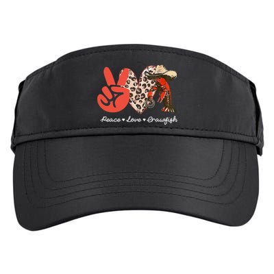 Peace Love Crawfish Leopard Crawfish Boil Cajun Lobster Adult Drive Performance Visor