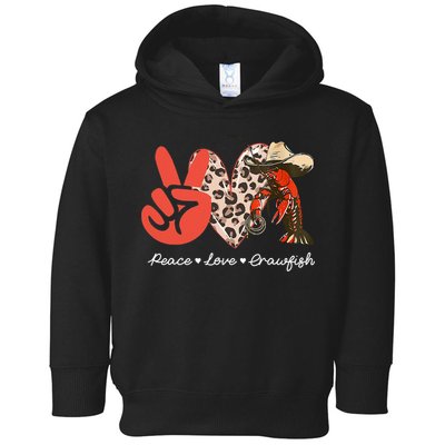 Peace Love Crawfish Leopard Crawfish Boil Cajun Lobster Toddler Hoodie