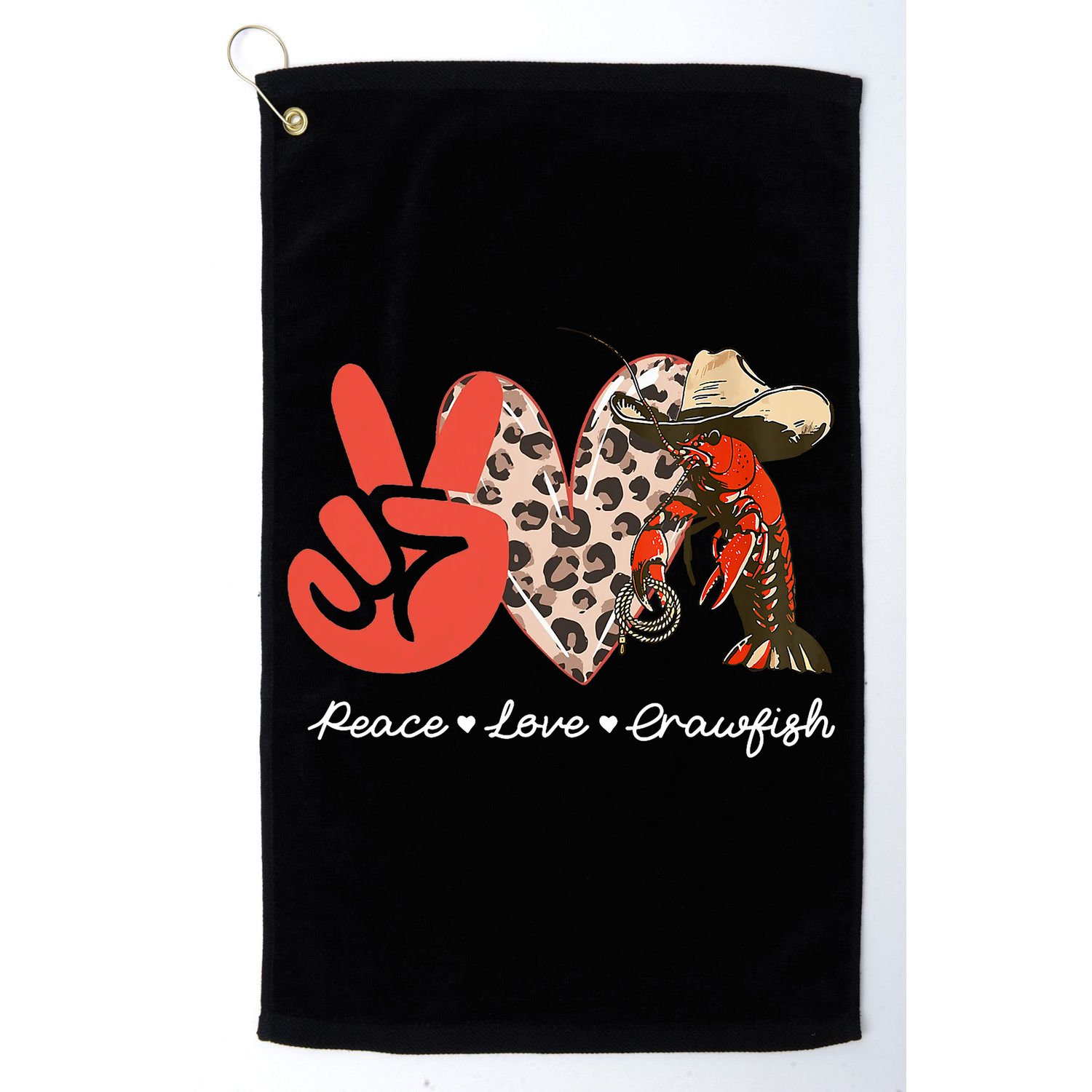 Peace Love Crawfish Leopard Crawfish Boil Cajun Lobster Golf Towel