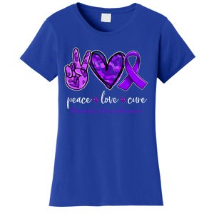 Peace Love Cure Purple Ribbon Pancreatic Cancer Awareness Gift Women's T-Shirt