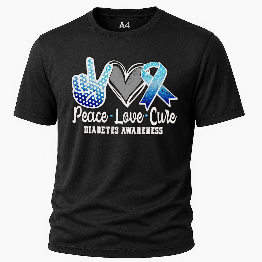 Peace Love Cure Diabetes Awareness Cool Gift Performance Shirt