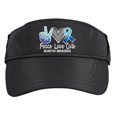Peace Love Cure Diabetes Awareness Cool Gift Adult Drive Performance Visor