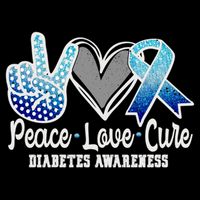 Peace Love Cure Diabetes Awareness Cool Gift Flat Bill Trucker Hat
