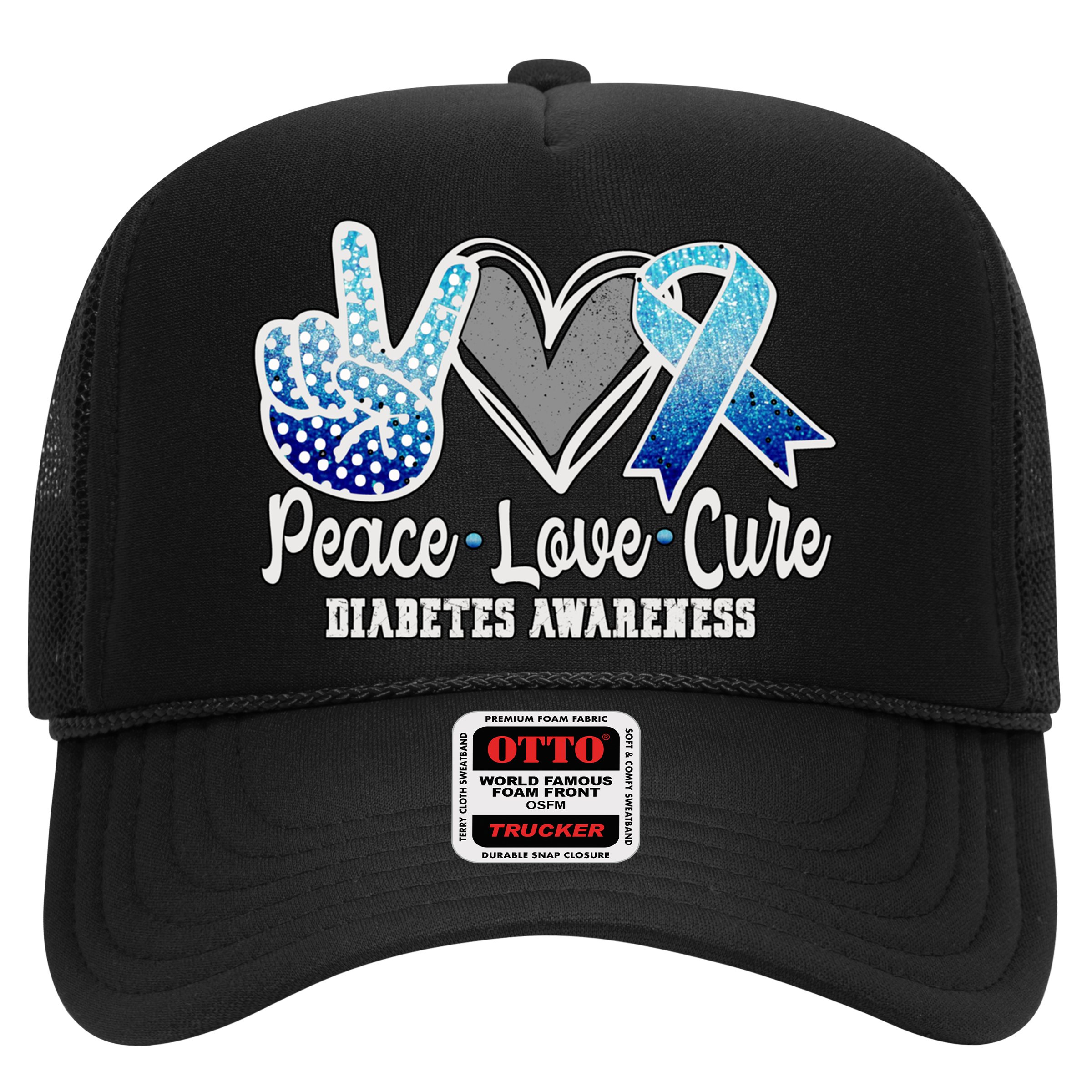 Peace Love Cure Diabetes Awareness Cool Gift Hat