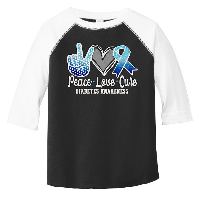 Peace Love Cure Diabetes Awareness Cool Gift Toddler Fine Jersey T-Shirt