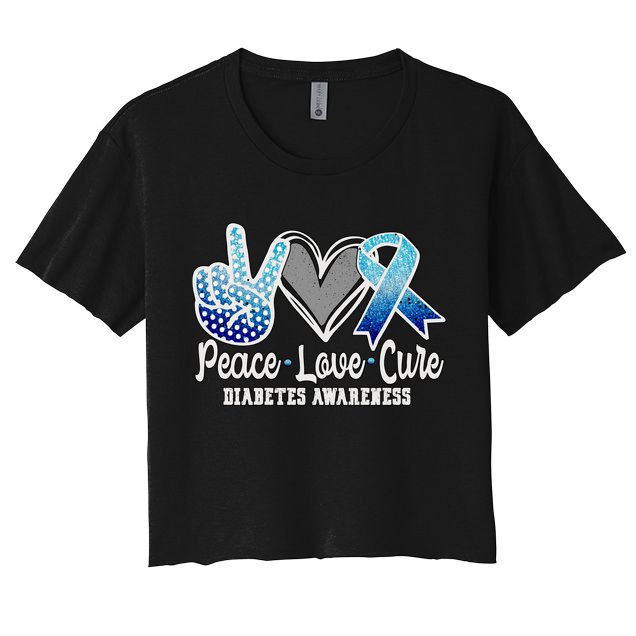 Peace Love Cure Diabetes Awareness Cool Gift Crop Top