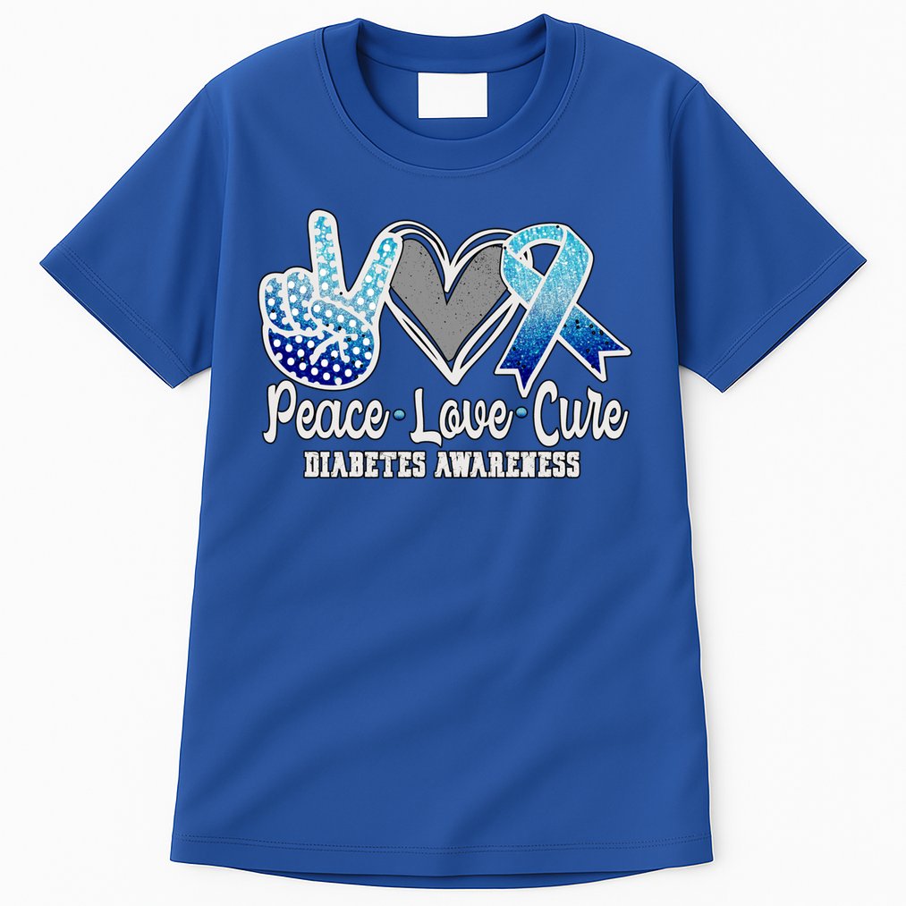Peace Love Cure Diabetes Awareness Cool Gift Tall T-Shirt