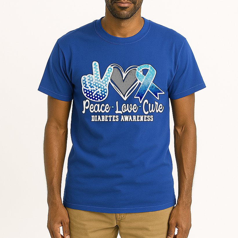 Peace Love Cure Diabetes Awareness Cool Gift Tall T-Shirt