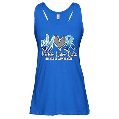 Peace Love Cure Diabetes Awareness Cool Gift Ladies Essential Flowy Tank