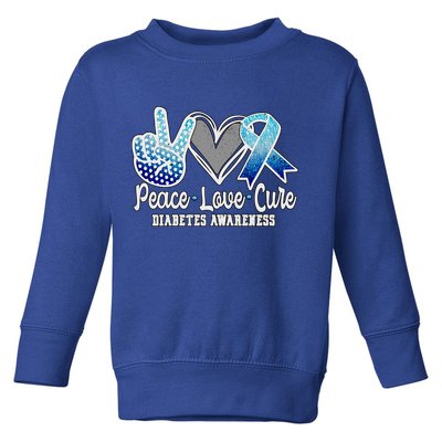 Peace Love Cure Diabetes Awareness Cool Gift Toddler Sweatshirt