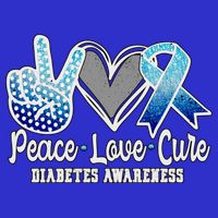 Peace Love Cure Diabetes Awareness Cool Gift Kids T-Shirt