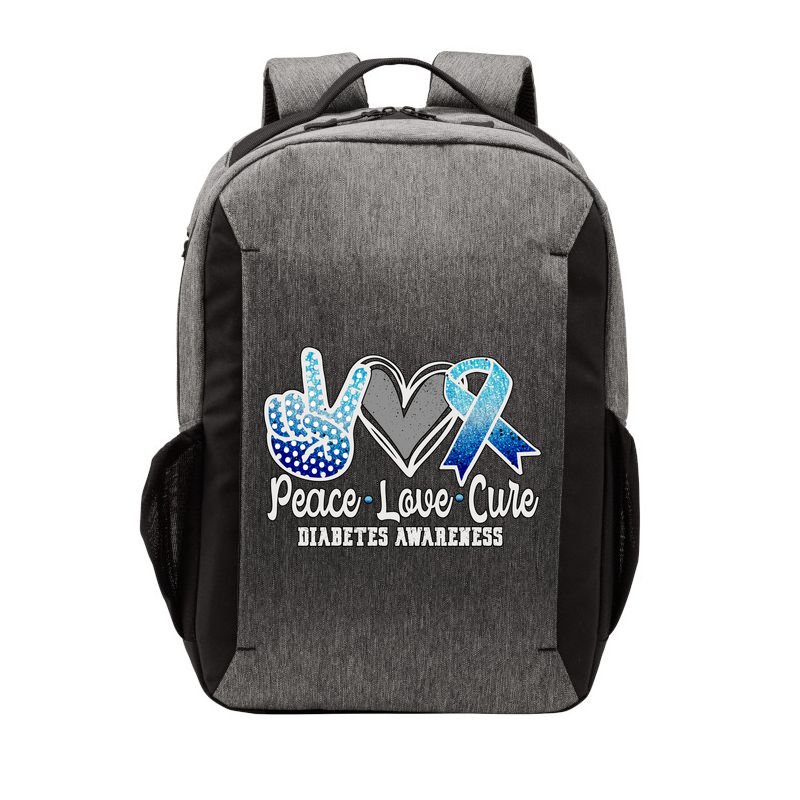 Peace Love Cure Diabetes Awareness Cool Gift Vector Backpack