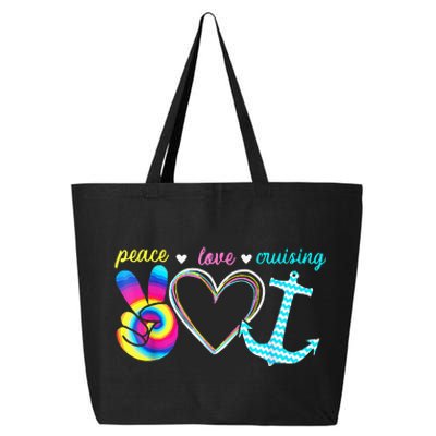 Peace Love Cruising Ship Hippie Floating Ocean Beach Lover 25L Jumbo Tote