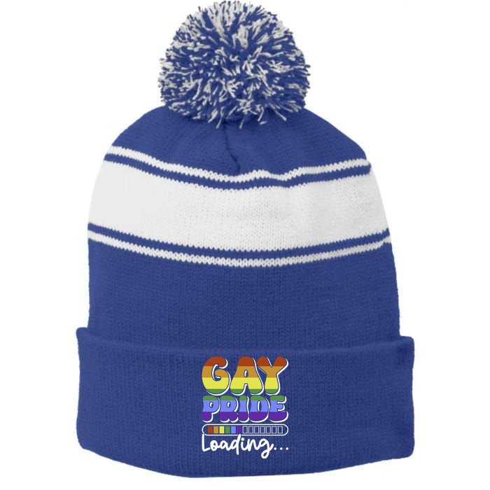 Pride Loading Cute Lgbtq Rainbow Flag Lgbt Gift Great Gift Stripe Pom Pom Beanie