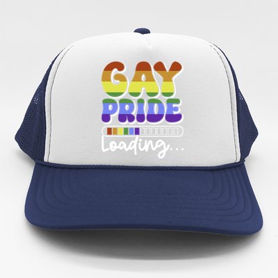 Pride Loading Cute Lgbtq Rainbow Flag Lgbt Gift Great Gift Trucker Hat