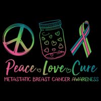Peace Love Cure Metastatic Breast Cancer Awareness Backpack