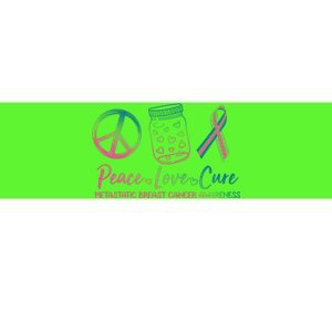 Peace Love Cure Metastatic Breast Cancer Awareness Bumper Sticker